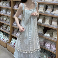 妙奕嘉碎花吊帶連衣裙女新款度假純欲裙子夏季沙灘裙長裙海邊穿搭小個子 流蘇甜美碎花吊帶連衣裙 S 【建議100斤內】