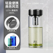 萬(wàn)象（WANXIANG）大容量玻璃杯新款辦公室泡茶杯男女通用 U276-灰- 380ml 501-600ml