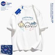 NASA STONE聯(lián)名短袖t恤男夏季新款體恤女潮流寬松純棉學(xué)生百搭上衣休閑夏裝 白色 L (170)