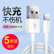 締造者適用于蘋(píng)果數(shù)據(jù)線(xiàn)充電線(xiàn)蘋(píng)果5s六七6s/plus iphoneX/7/8/SE/iPad 蘋(píng)果數(shù)據(jù)線(xiàn)1.2米白色【5條裝】