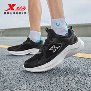 特步女子跑步鞋運動(dòng)鞋冬季新款網(wǎng)面透氣輕便減震休閑跑鞋黑色