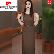 皮爾卡丹（pierre cardin）米嵐華裳純色拼接連衣裙女夏季2025新款收腰氣質(zhì)簡約得體a字裙子 圖片色 M (85-105斤)