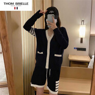 THOM BRIELLE湯姆tb后背小狗V領(lǐng)針織衫25秋新款韓版四道杠長(zhǎng)袖毛衣 藏青色 S 高質(zhì)量 80-95斤