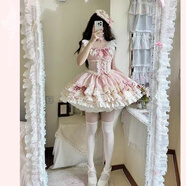 唐努烏（Tang Nu wu）洛麗塔連衣裙玻璃樂園OPLolita可愛公主連衣裙正禮物 甜品OP M 【90-115斤】