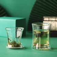 平仄泡茶杯束腰杯茶水分離杯茶杯玻璃杯帶精細茶濾快客杯平仄茶杯