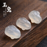映棠老鳳凰老鳳樣白瑪瑙玉髓兔子玉兔吊墜DIY編織手鏈鑰匙扣手機掛件 通孔玉兔(10個(gè))