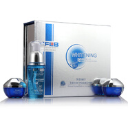 EFLB YIFULIBAI醫膚麗白EFLB化妝品金鉆光學(xué)黃藍左旋煥彩粉雪顏水潤送禮物盒件套 醫膚麗白左旋VC凈白三件套