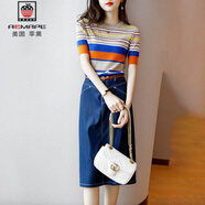 AEMAPE新款連衣裙2025夏季韓版女裝短袖連衣裙女中長款簡約百搭裙子女 套裝  M 建議105-115斤