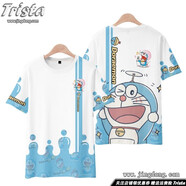 哆啦A夢(mèng)周邊衣服動(dòng)漫夏季新款叮當貓男裝女短袖T恤童上衣日系潮流 01-T恤 XL