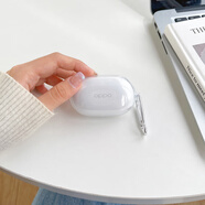 萬浮生適用OPPO Enco Air靈動(dòng)版保護(hù)套o(hù)ppoenco W31藍(lán)牙耳機(jī)套enco Buds保護(hù)殼透明可愛硅膠軟殼創(chuàng)意網(wǎng)紅 透明單殼+掛鉤 OPPO Enco W31靈動(dòng)版