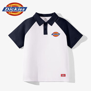 DickiesDickies童裝女孩夏季上衣兒童短袖t恤女童2025新款撞色半袖Polo衫 藏藍/DK紅標K 110