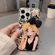 遨空ins豹紋美少女水冰月iphone15/14promax蘋(píng)果16手機殼13硅膠14全包12防摔xxr可愛(ài)15pro卡通78plus女 比耶豹紋水冰月+黑色水鉆蝴蝶結 iPhone 6s Plus
