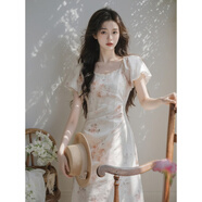 蕓玫兒（yunmeier）連衣裙2025年春夏新款裙子女國風印花連衣裙女夏季溫柔風收腰碎花 圖片色 L