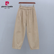 皮爾卡丹（pierre cardin）2025年夏季薄款松緊腰8分休閑褲寬松束腳百搭哈倫褲潮流顯瘦女褲 卡其色春秋9586 9分褲 29