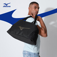 美津濃（MIZUNO）游泳包干濕分離泳包健身包男女大容量防水收納包手提拎包沙灘包 黑色