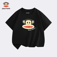大嘴猴（paul frank）童裝兒童短袖T恤2025夏季款多色潮流圓領(lǐng)男女童短袖上衣短褲 435F黑色 110