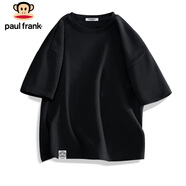 大嘴猴（paul frank）t恤男士重磅純棉短袖男夏季體恤內搭休閑透氣外套 黑色 M
