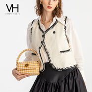 VANESSA HOGAN【孤品撿漏 特賣(mài)專(zhuān)區】VH包包女包單肩包斜挎包 庫存有限售完即止 格子方包-黃色