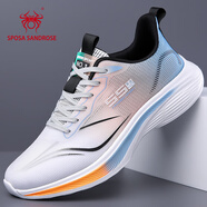 SPOSA SANDROSE法國紅蜘蛛男鞋夏季新款透氣網(wǎng)面運(yùn)動休閑輕便軟底專業(yè)特價跑步鞋 815白桔 42 【標(biāo)準(zhǔn)運(yùn)動鞋尺碼】