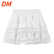 DALEY MODE芭蕾風(fēng)花邊半身裙蛋糕裙女春季2025新款高腰防走光蓬蓬裙短裙 白色 L