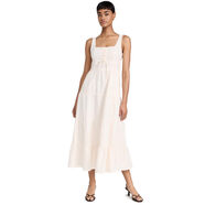 PAIGE 女士?jì)?yōu)雅A型中長(cháng)裙 無(wú)領(lǐng)亞麻棉質(zhì) 休閑通勤款 大理石 8