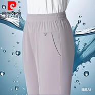 皮爾卡丹（pierre cardin）中老年冰絲女褲2025夏季新款女媽媽九分褲高腰直筒老年大碼松緊褲 【官方正品】800號高檔灰色 3XL 建議120-135斤