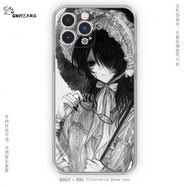 遇摯蜈蚣插畫(huà)手機殼朋克暗黑哥特小眾亞文化 5(默認工藝全包tpu磨砂黑邊框軟殼，更換工藝聯(lián)系 iPhone 15 Pro
