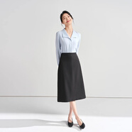 伯德小姐黑色職業(yè)西裝裙女夏季正裝直筒a字裙過(guò)膝長(zhǎng)裙面試半身裙 QZ42 黑色【常規(guī)版】 更多人購(gòu)買 M -適合100-110斤可穿