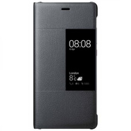 華為（HUAWEI）P9/Plus手機殼保護套原裝智能無邊開窗翻蓋皮套 P9 Plus 無邊開窗皮套 深灰色  華為 P9 Plus