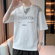 GTYUWVG扎染印花短袖T恤男士夏季潮牌寬松半袖體恤簡(jiǎn)約涼感透氣男款衣服 DT978白色 M