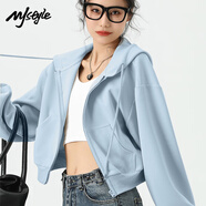 MJ STYLE插肩袖短款開(kāi)衫外套女2025年秋季寬松休閑百搭運(yùn)動(dòng)風(fēng)學(xué)生長(zhǎng)袖上衣
