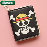 葉余蕓洛拉鏈順滑情人節男生男款動(dòng)漫卡通短款拉鏈印花錢(qián)包零錢(qián)包 骷髏標志 短拉鏈錢(qián)包