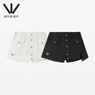 BOY BY BOY商場(chǎng)同款潮牌女裝25夏新品稍寬松時(shí)尚梭織短褲W32002 黑色 M
