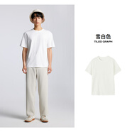 美特斯邦威（Meters Bonwe）【晁然】美特斯邦威T恤男女2025夏新款重磅棉情侶短袖ZZ七夕 雪白色 XL 180