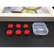 索尼入耳式耳機配件通用硅膠套耳帽雙層雙節套小米三星VIVO耳塞套 紅色單層大號3對送盒