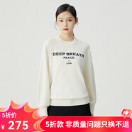 哥弟真的好（GIRDEAR）女裝廓形圓領(lǐng)刺繡字母羊毛針織衫毛衣女A301383 白 L (4碼)