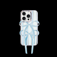 JUEVES星期四綁帶蝴蝶結(jié)蘋果14promax手機殼iphone15promax適用華為mate 清水藍綠 iPhone16ProMax