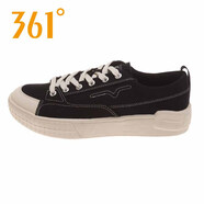 361°男鞋板鞋2025夏季新款防滑耐磨帆布鞋透氣輕便休閑運動(dòng)鞋子 曜石黑/西米色 42