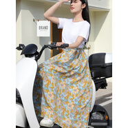 暢印新騎車(chē)防曬裙夏季防走光器一片式半身裙薄款遮陽(yáng)護腿擋風(fēng)裙 黃澎花[防曬+防走光]