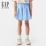 蓋璞【大小童同款】女童2025夏季新款花苞腰打褶裙褲兒童裝774559 藍色 140 cm(10-11歲) 亞洲尺碼