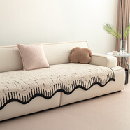 雪玉蘭（xueyulan）異形沙發(fā)墊防滑四季通用雪尼爾沙發(fā)蓋巾法式奶油風(fēng)沙發(fā)墊異形皮沙 漫初白 90180cm