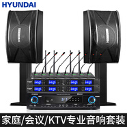 HYUNDAI現(xiàn)代中小型會議室音響套裝壁掛式音箱藍(lán)牙功放無線話筒組合教學(xué)培 10吋五單元音響+八會議麥
