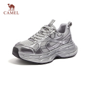 駱駝（CAMEL）【迪麗熱巴同款】銀月復古老爹鞋增高男女鞋運動(dòng)休閑鞋情侶同款 L24A283742AM 男款 銀色 41