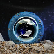 LZJV創(chuàng  )意水晶球發(fā)光小夜燈桌面小擺件臥室裝飾品男生日禮物送女生閨蜜 夢(mèng)幻水母 星海圓環(huán)燈