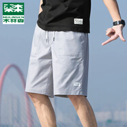 木林森（MULINSEN）短褲男夏季薄款戶外跑步健身休閑運動褲男寬松耐磨透氣速干五分褲 灰色 2XL