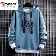 啄木鳥(niǎo)（TUCANO）連帽衛衣男士春秋款潮流百搭打底長(cháng)袖上衣服情侶套頭衫青少年男裝 8311天藍色春款 XL （125斤左右）
