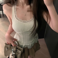 爾山集白色吊帶掛脖打底衫女2025春秋新款蕾絲邊修身顯瘦內(nèi)搭背心上衣 白色蕾絲吊帶含胸墊【75-115斤】