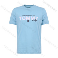 湯米希爾費(fèi)格（Tommy Hilfiger）tommyhilfiger短袖t恤男裝夏季新款體恤寬松半袖打底衫禮物 -天藍(lán)色454 M 適合140斤-160斤