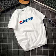 百事（PEPSI）100%純棉夏季潮牌寬松短袖t恤女港風(fēng)休閑百事可樂(lè )潮流半袖上衣男 白色 【100%重磅純棉】 L  【合適110-130斤內】