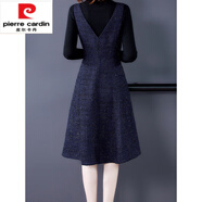 皮爾卡丹（pierre cardin）官方高檔毛呢背心裙2024秋春秋新款日?？顨赓|(zhì)簡約黑色毛衣背帶連 品牌旗艦單件裙子 品牌旗艦3XL